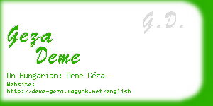 geza deme business card