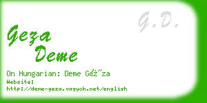 geza deme business card